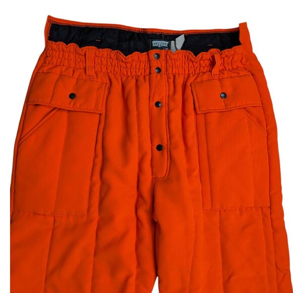 SafTbak Hunting Pants XL Mens Blaze Orange Pockets Quilted 42-44 Belt Loops USA - Picture 3 of 8